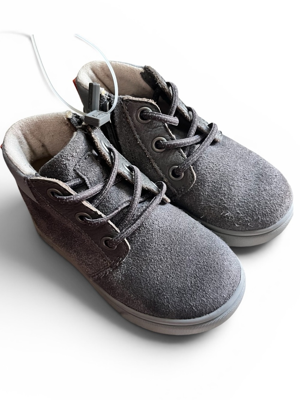 UGG Kids Gray Suede Lace-Up Ankle Boots